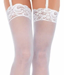 LA-1011, Nylon Stockings Sheer Lace Top 13 LA-1011, Nylon Stockings Sheer Lace Top -Funky Lingerie Outlet 1011 Wht C 52344.1694711516