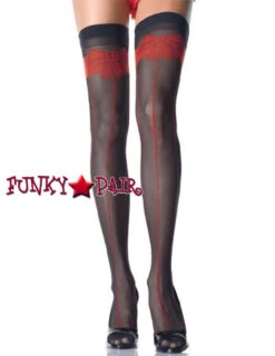 LA-1035, Christmas Sheer Striped Stocking With Woven Bows