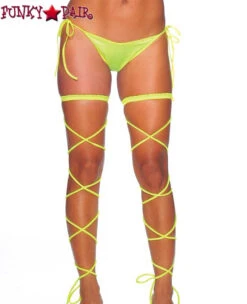 Dancer Garter Set With Spaghetti Leg Wrap -Funky Lingerie Outlet 1040SL Neon Yellow 12571.1538852396
