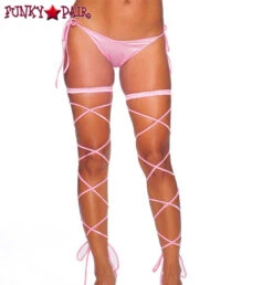 Dancer Garter Set With Spaghetti Leg Wrap -Funky Lingerie Outlet 1040SL Pink 87080.1538852345