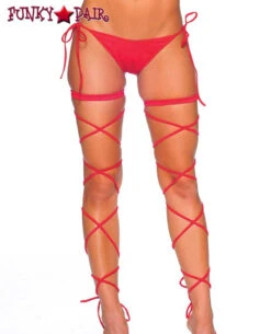 Dancer Garter Set With Spaghetti Leg Wrap -Funky Lingerie Outlet 1040SL red 57815.1538852358