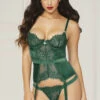 STM-10813, Lace And Satin Bustier Set