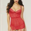 STM-10837, Underwire Cup Mesh Chemise Set -Funky Lingerie Outlet 10837 Red F 35390.1669493897