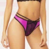 STM-10884, Lace And Mesh Strap Thong -Funky Lingerie Outlet 10884 PURPLE F 59757.1594656988