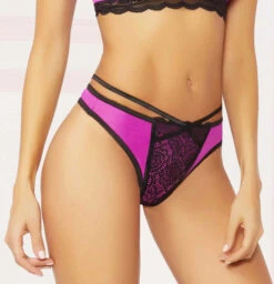 STM-10884, Lace And Mesh Strap Thong