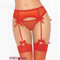 STM-10943, Satin And Dot Mesh Garter Belt | Seven 'til Midnight -Funky Lingerie Outlet 10943 RED F 86424.1675275563