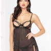 STM-10950, Lace And Mesh Babydoll Set | Seven 'til Midnight