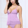 STM-10982, Lace And Mesh Camidoll Set -Funky Lingerie Outlet 10982 LILAC F 86356.1669495816
