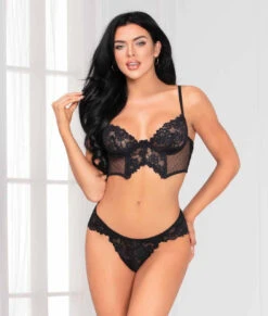 STM-11091, Mesh Fence Net And Lace Bra Set