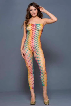 MUSIC LEGS ML-1177, Strapless Rainbow Bodystocking -Funky Lingerie Outlet 1177 front4 jin DSC1835 13388.1692855031