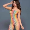 MUSIC LEGS ML-1177, Strapless Rainbow Bodystocking -Funky Lingerie Outlet 1177 21750.1692855057