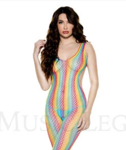 ML-1183, Rainbow Footless Body Stocking By Music Legs -Funky Lingerie Outlet 1183 44065.1693032981