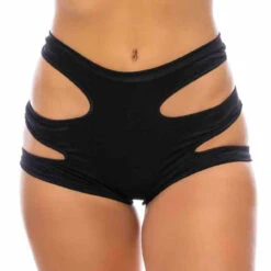 12002SL, Cutout Booty Short By Bodyzone -Funky Lingerie Outlet 12002 Black 64664.1683270649