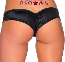 Dancer Scrunch Back Micro Shorts -Funky Lingerie Outlet 1244SL Black 92838.1636659610
