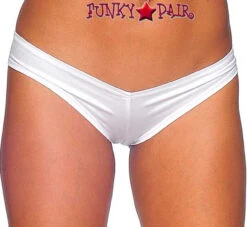 Dancer Scrunch Back Micro Shorts -Funky Lingerie Outlet 1244SL White 17349.1636659610