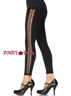 LA-13541, Leggings With Crocheted Side