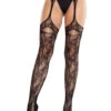 LA1612, Bloom Net Stocking With Attached Garterbelt -Funky Lingerie Outlet 1612 01 001 09768.1741928700