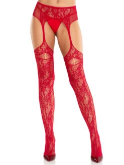 LA1612, Bloom Net Stocking With Attached Garterbelt -Funky Lingerie Outlet 1612 01 003 86413.1741928690