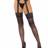 LA-1782, Lace Top Stockings With High Waist Lace Garter Belt By Leg Avenue -Funky Lingerie Outlet 1782 01 001 79808.1630962287