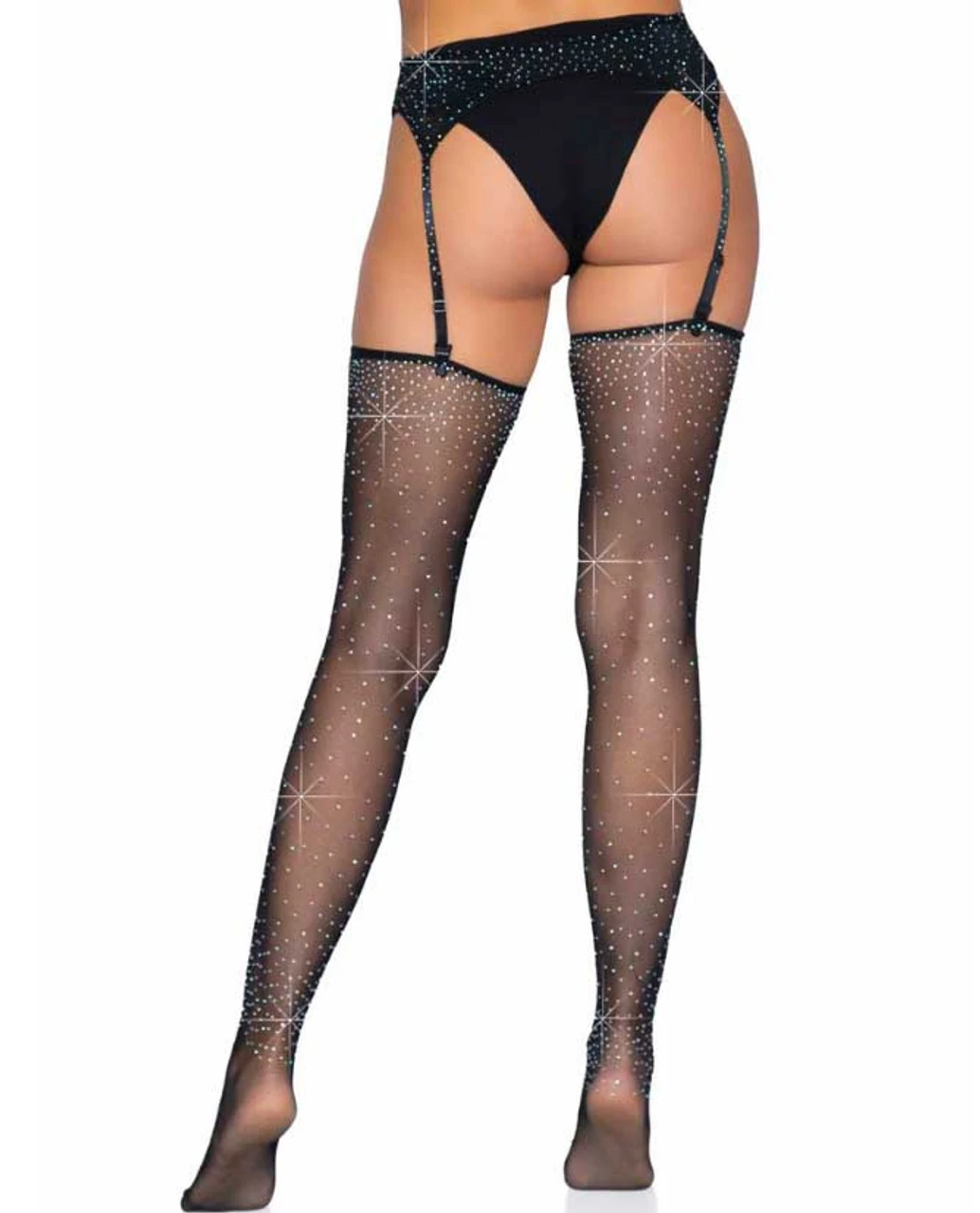 LA-1950, Rhinestone Micro Net Stocking And Garter Belt Set By Leg Avenue 4 LA-1950, Rhinestone Micro Net Stocking And Garter Belt Set By Leg Avenue - Image 2