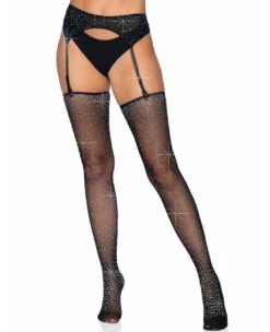 LA-1950, Rhinestone Micro Net Stocking And Garter Belt Set By Leg Avenue 12 LA-1950, Rhinestone Micro Net Stocking And Garter Belt Set By Leg Avenue -Funky Lingerie Outlet 1950 22572.1659375158