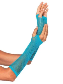 LA-2024, Net Fingerless Gloves By Leg Avenue -Funky Lingerie Outlet 2024 Neon BLue 87542.1631909433