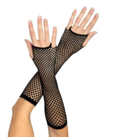 LA-2024, Net Fingerless Gloves By Leg Avenue -Funky Lingerie Outlet 2024 Black 98203.1695622487