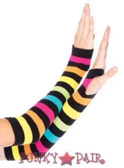 LEG AVENUE LA-2031, Neon Rainbow Glove