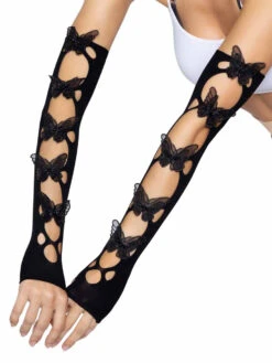 LA2674, Cut Out Butterfly Arm Warmers By Leg Avenue
