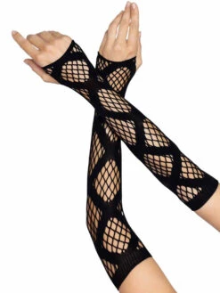 LA2675, Net Faux Wrap Arm Warmers By Leg Avenue