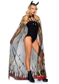 LA2763, Glitter Flame Devil Cape By Leg Avenue -Funky Lingerie Outlet 2763 01 001 17133.1602697058