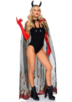 LA2763, Glitter Flame Devil Cape By Leg Avenue