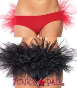 LEG AVENUE LA-2922, Tanga Panty With Tulle Ruffle Back