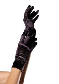LA-2B, Satin Wrist Length Gloves -Funky Lingerie Outlet 2B 01 001 63047.1506061092
