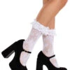 LA3002, Floral Lace Ruffle Top Anklets -Funky Lingerie Outlet 3002 005 002 39522.1741891218
