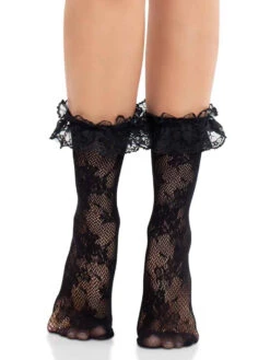 LA3002, Floral Lace Ruffle Top Anklets -Funky Lingerie Outlet 3002 006 001 80486.1741891173