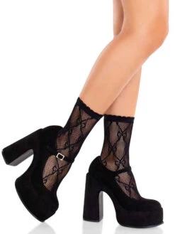 LA3003, Bow Net Anklets -Funky Lingerie Outlet 3003 005 001 29909.1741922300