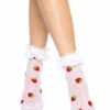 LA-3015, Strawberry Polka Dot Anklets By Leg Avenue