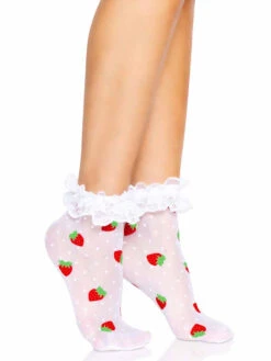 LA-3015, Strawberry Polka Dot Anklets By Leg Avenue -Funky Lingerie Outlet 3015 005 062 42644.1683012682