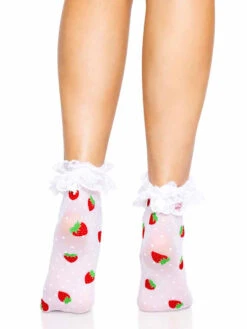 LA-3015, Strawberry Polka Dot Anklets By Leg Avenue -Funky Lingerie Outlet 3015 006 062 11650.1683012672