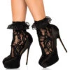 LA-3030, Lace Anklet With Ruffle -Funky Lingerie Outlet 3030 Black 09172.1711174473