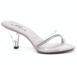 305-Jesse 3" Clear Heels With Rhinestones