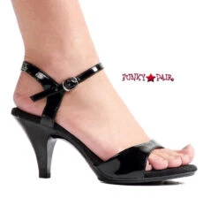 305-Juliet 3" Low Heel Ankle Strap Sandal CLEARANCE -Funky Lingerie Outlet 305 Juliet blkF 25990.1564149966