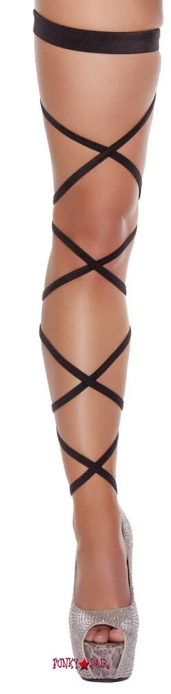 Roma RA3231 - Solid Leg Strap With Attached Garter -Funky Lingerie Outlet 3231 Black 89296.1638470106