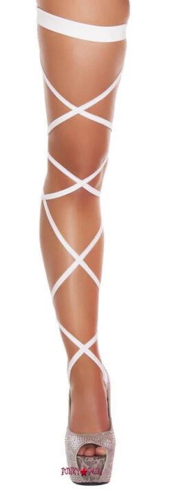 Roma RA3231 - Solid Leg Strap With Attached Garter -Funky Lingerie Outlet 3231 White 06910.1638470106