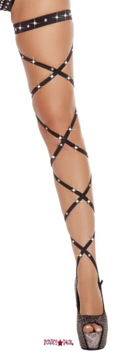 Roma RA3233 - Rhinestones Leg Wrap -Funky Lingerie Outlet 3233 Blk 34537.1657043505
