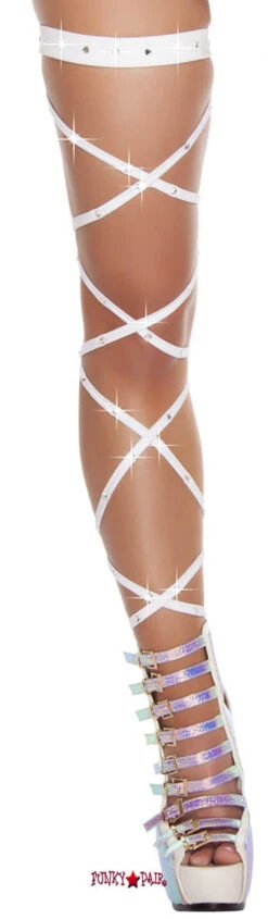 Roma RA3233 - Rhinestones Leg Wrap -Funky Lingerie Outlet 3233 White 28592.1657043505