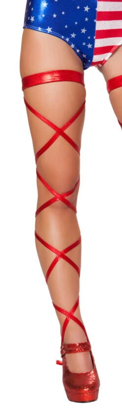 Roma R- 3322, Rave Shimmer Garter Leg Strap -Funky Lingerie Outlet 3322 Red 87296.1636049569