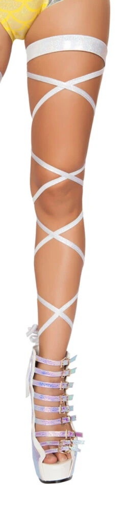 Roma R- 3322, Rave Shimmer Garter Leg Strap -Funky Lingerie Outlet 3322 White 08466.1636049569