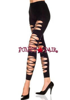 MUSIC LEGS ML-35240, Ladies Cut Out Opaque Leggings